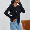 Irregularly Arranged Buttons Create A Sophisticated Top